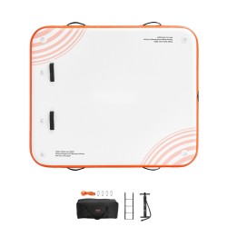 Laiturialusta ilmatäytteinen PVC 1,82 x 1,52 m irrotettava tikas kantolaukulla