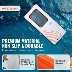 Ilmatäytteinen PVC-harjatekangas kelluva laituri koko 4,57 x 1,98 m trampoliiniverkolla