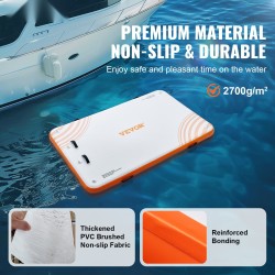 Ilmatäytteinen PVC-kelluva laiturialusta 2,43 x 1,52 m liukuestepintainen irrotettavalla tikkaalla