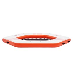 Ilmatäytteinen pyöreä lautta harjatusta PVC kankaasta halkaisija 2 59 m trampoliiniverkolla