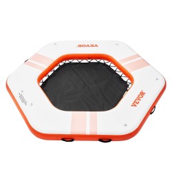 Ilmatäytteinen pyöreä lautta harjatusta PVC kankaasta halkaisija 2,59 m trampoliiniverkolla