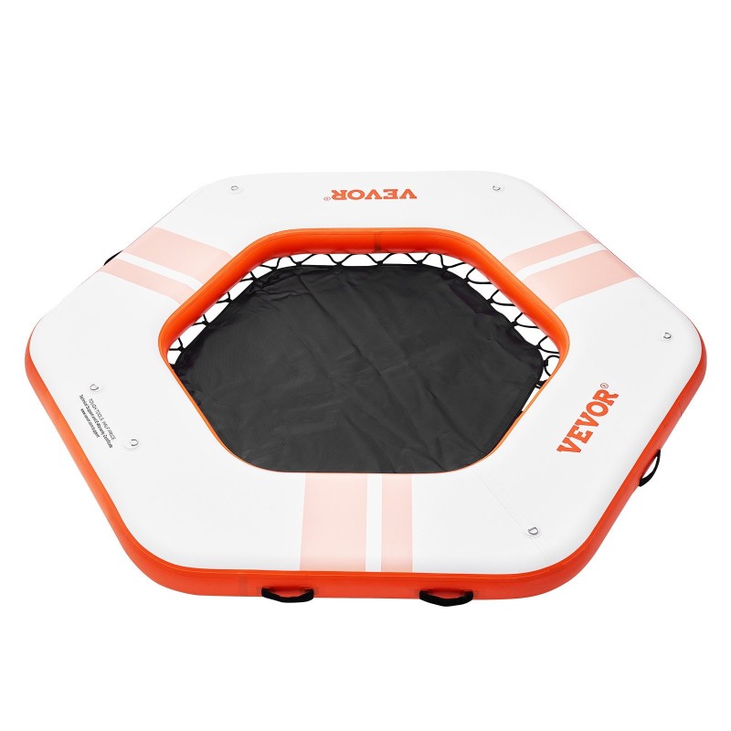 Ilmatäytteinen pyöreä lautta harjatusta PVC kankaasta halkaisija 2,59 m trampoliiniverkolla