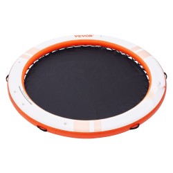 Ilmatäytteinen kelluva laituri PVC-harjattu luistamaton 3,04 m trampoliiniverkolla 2,43 m irrotettava tikas