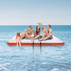 Ilmatäytteinen kelluva laiturialusta PVC-liukumattomalla pinnalla 3,04 x 3,04 m