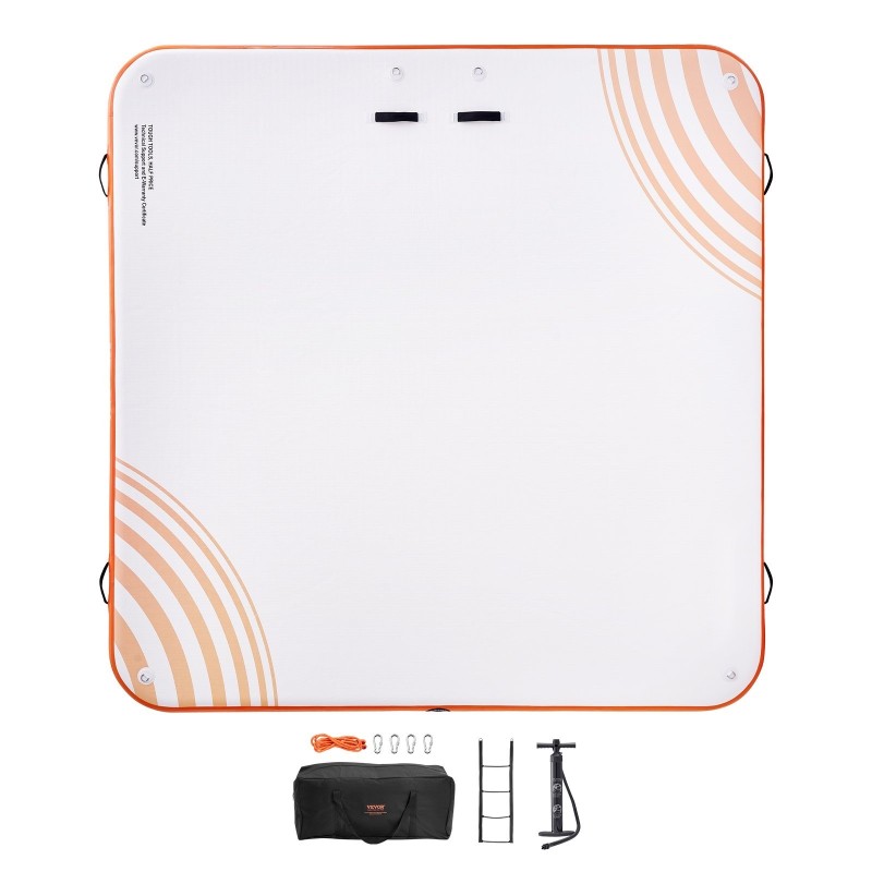 Ilmatäytteinen kelluva laiturialusta PVC-liukumattomalla pinnalla 3,04 x 3,04 m