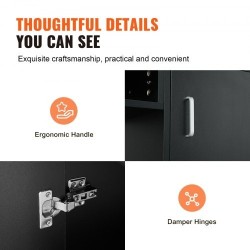 Manikyyri ja meikkipöytä asetonia kestävä lasitaso kolme kaappia kahdeksan metallijalkaa rannetuki musta