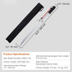 Hiekkapiikki ankkuri galvanoitu hiiliteräs 985 mm itseiskyttävä mataliin vesiin