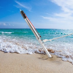 Hiekkapiikkiankkuri galvanoitu hiiliteräs 985 mm kumikahvalla kahdella kiinnitysrenkaalla