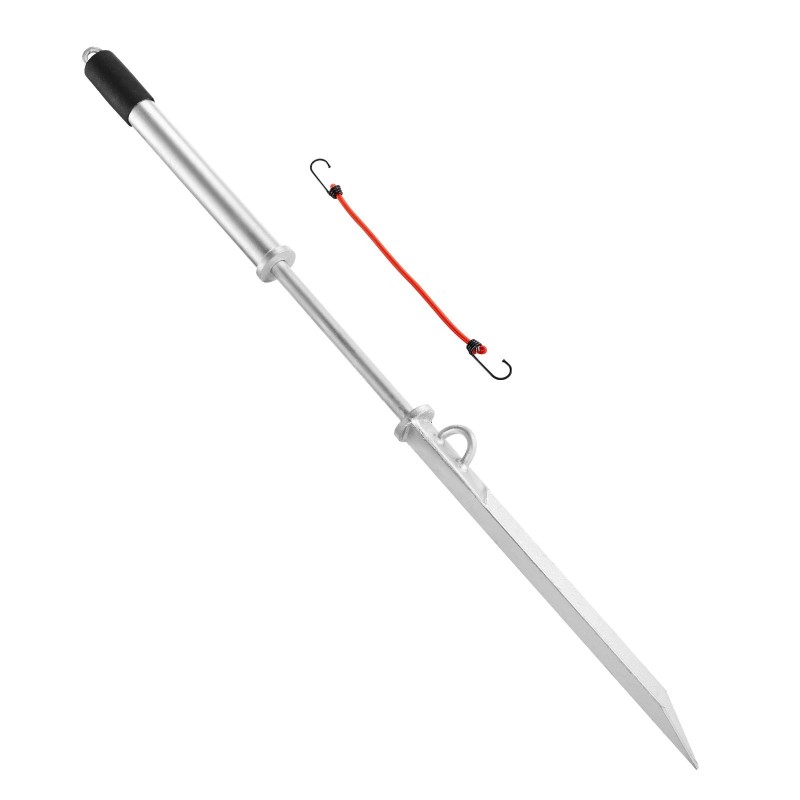 Hiekkapiikkiankkuri galvanoitu hiiliteräs 985 mm kumikahvalla kahdella kiinnitysrenkaalla