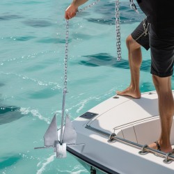 Fluke-ankkuri 4 kg kuumaupotusgalvanoitu hiiliteräs 2,4 m ketju 22,9 m köysi