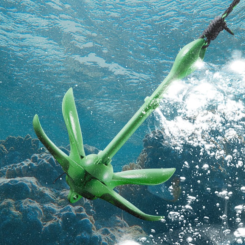 Ankkurisarja valurautainen 1,5 kg 8 metrin köysi poiju säilytyspussi taittuva kajakkiin