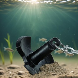 Jokiankkuri vinylipinnoitettu valurautarunko 5,4 kilogrammaa sopii enintään kymmenen jalan pituisille veneille