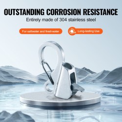 Ankkurikoukku ruostumatonta terästä 1,7 tonnin vetolujuus solmuton lukitus 9,5–16 mm köydelle