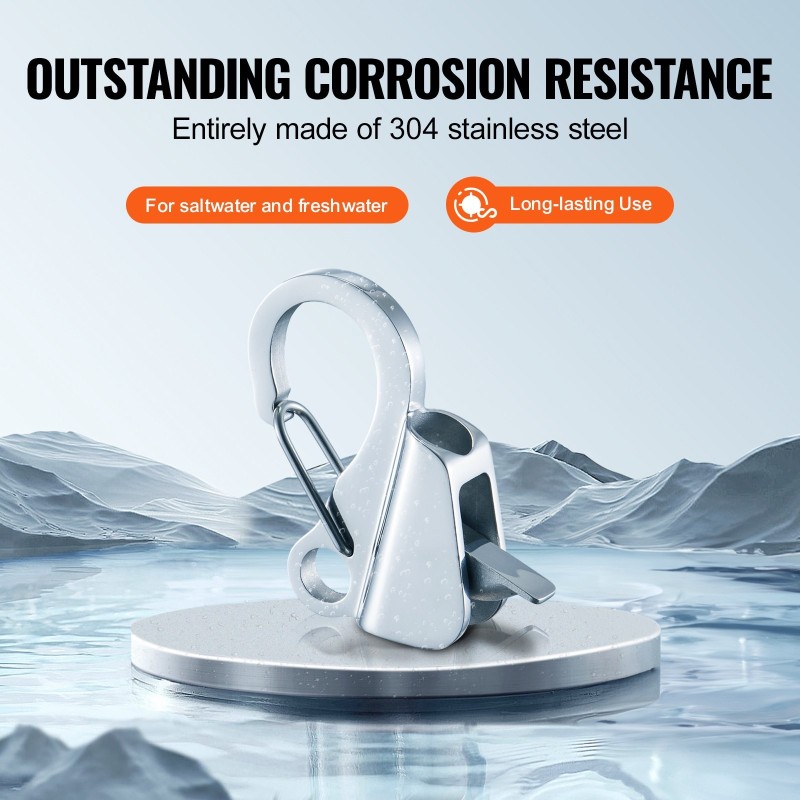 Ankkurikoukku ruostumatonta terästä 1,7 tonnin vetolujuus solmuton lukitus 9,5–16 mm köydelle