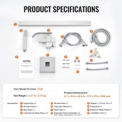 Lattialle asennettava messinkinen kylpyammehana käsisuihkulla ja kaksi vesitilaa 360 asteen juoksuputki