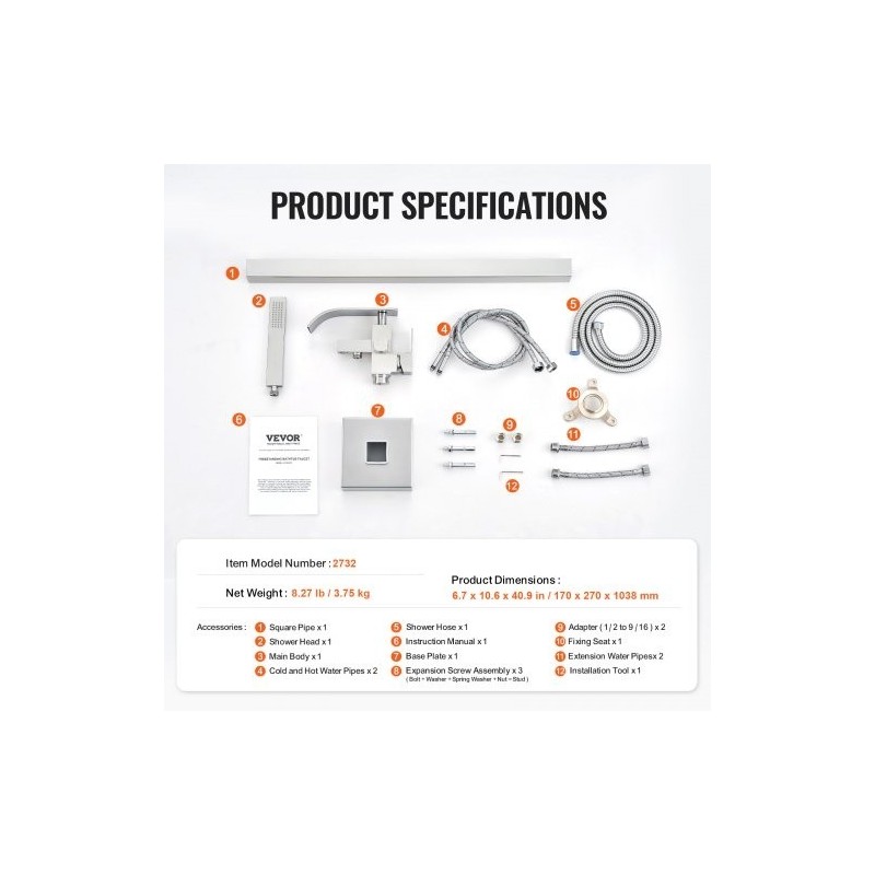 Lattialle asennettava messinkinen kylpyammehana käsisuihkulla ja kaksi vesitilaa 360 asteen juoksuputki