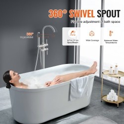 Lattiaan asennettava kylpyammehana täysmessinki harjattu pinta kääntyvä juoksuputki kaksitilainen käsisuihku