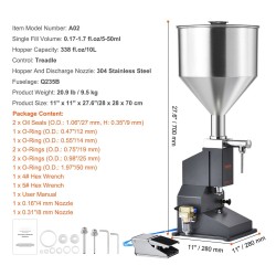 Pneumaattinen nestetäyttökone 5 50 ml 10 l suppilo 304 ruostumaton teräs poljinohjauksella