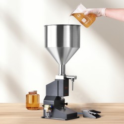 Pneumaattinen nestetäyttökone 5–50 ml 10 l suppilo 304-ruostumaton teräs poljinohjauksella