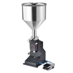 Pneumaattinen nestetäyttökone 5–50 ml 10 l suppilo 304-ruostumaton teräs poljinohjauksella