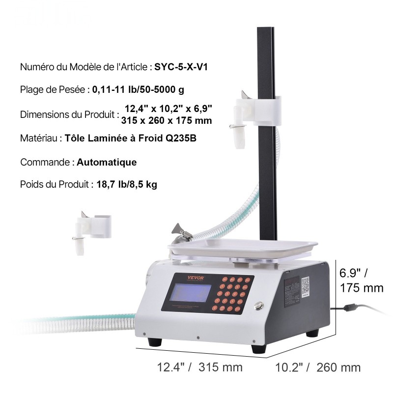 Automaattinen nestetäyttökone viskooseille nesteille 50–5000 gramman punnitusalue 120 watin vaihdepumppu