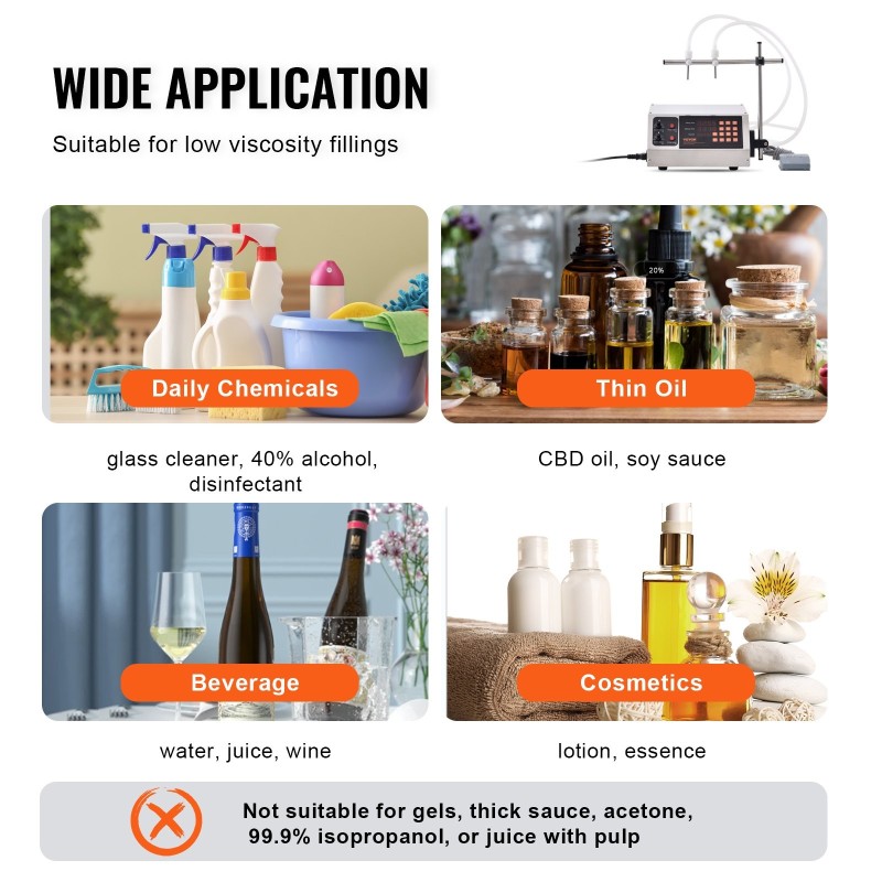 Nestetäyttökone elintarvikekelpoinen ruostumaton teräskotelo 30–4000 millilitraa kaksoissuutin digitaalinen ohjaus