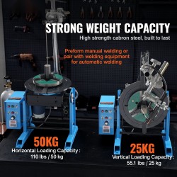 Pyörivä hitsauspöytä hiiliteräsrunkoinen 315 mm KD200-kolmileukapakotin 0–90° kallistuva 50 kg kantavuus