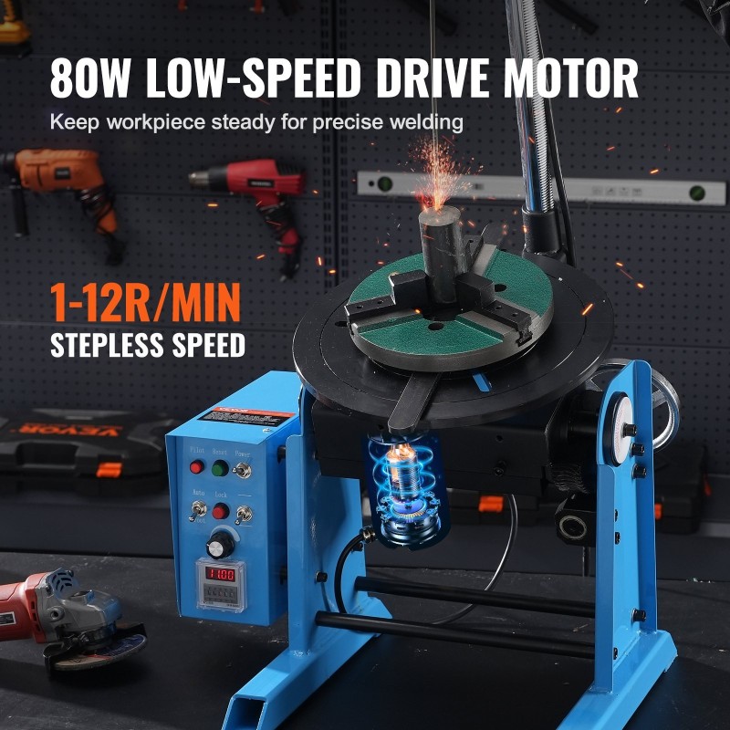 Pyörivä hitsausasetin hiiliteräs 30 kg kantavuus 315 mm pöytä