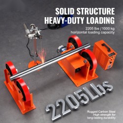 Kääntörullasto hitsaukseen hiiliteräsrunko 600 W 1000 kg 25–1400 mm polyuretaanirullat