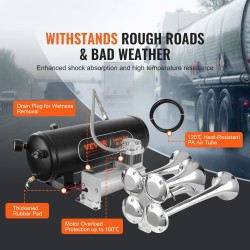 Nelitorvinen paineilmasarja 150 dB 12V 10 L säiliöllä ja kompressorilla