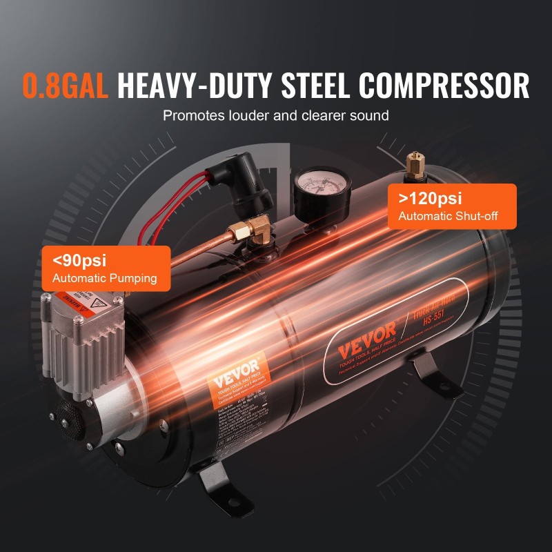 Junatorvisarja nelitorvinen 3 l ilmasäiliö 12 V 150 dB