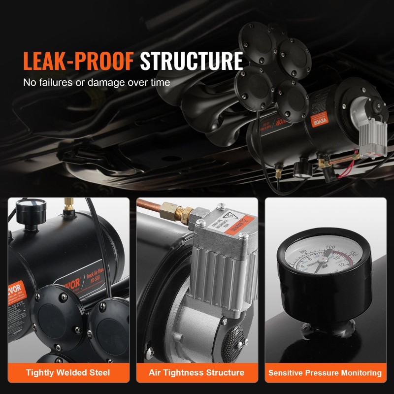 Junatorvisarja nelitorvinen 3 l ilmasäiliö 12 V 150 dB