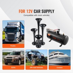 Junatorvisarja nelitorvinen 3 l ilmasäiliö 12 V 150 dB