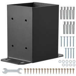 Pilarikiinnikkeet hiiliteräksestä 91x91 mm sisämitta 2 kpl mattamusta puupilareille