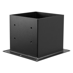 Pylväspohja hiiliteräs sisämitta 92 x 92 mm 4 kpl musta pergola terassikaiteisiin