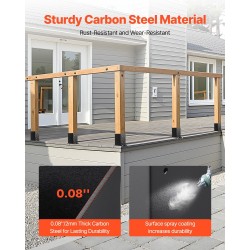 Pilarinjalustasarja hiiliteräs 91x91 mm 4x4-puupilareille 10 kpl musta