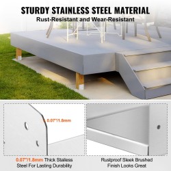 Pylväsjalusta ruostumatonta terästä säädettävä 203,2x203,2 mm 4 kpl