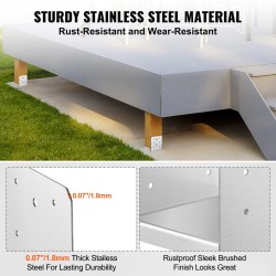 Säädettävä tolppajalka ruostumattomasta teräksestä sisämitat 150 x 139,7 mm 10 kpl puupylväälle