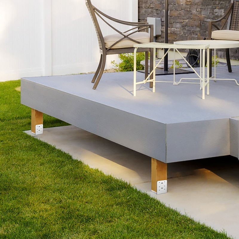 Säädettävä tolppajalka ruostumattomasta teräksestä sisämitat 150 x 139,7 mm 10 kpl puupylväälle