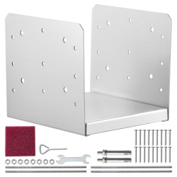 Pylvään jalusta ruostumattomasta teräksestä säädettävä 203x203 mm sisämitat 198x185 mm