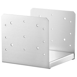 Pylvään jalusta ruostumattomasta teräksestä säädettävä 203x203 mm sisämitat 198x185 mm