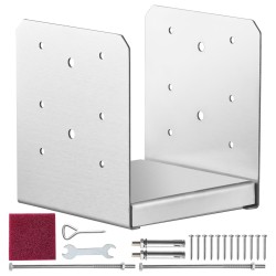 Pylväsjalka ruostumattomasta teräksestä säädettävä 152,4 x 152,4 mm 6 x 6 tuumalle