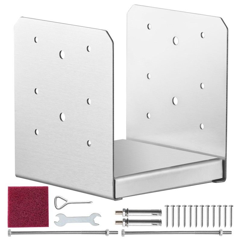 Pylväsjalka ruostumattomasta teräksestä säädettävä 152,4 x 152,4 mm 6 x 6 tuumalle