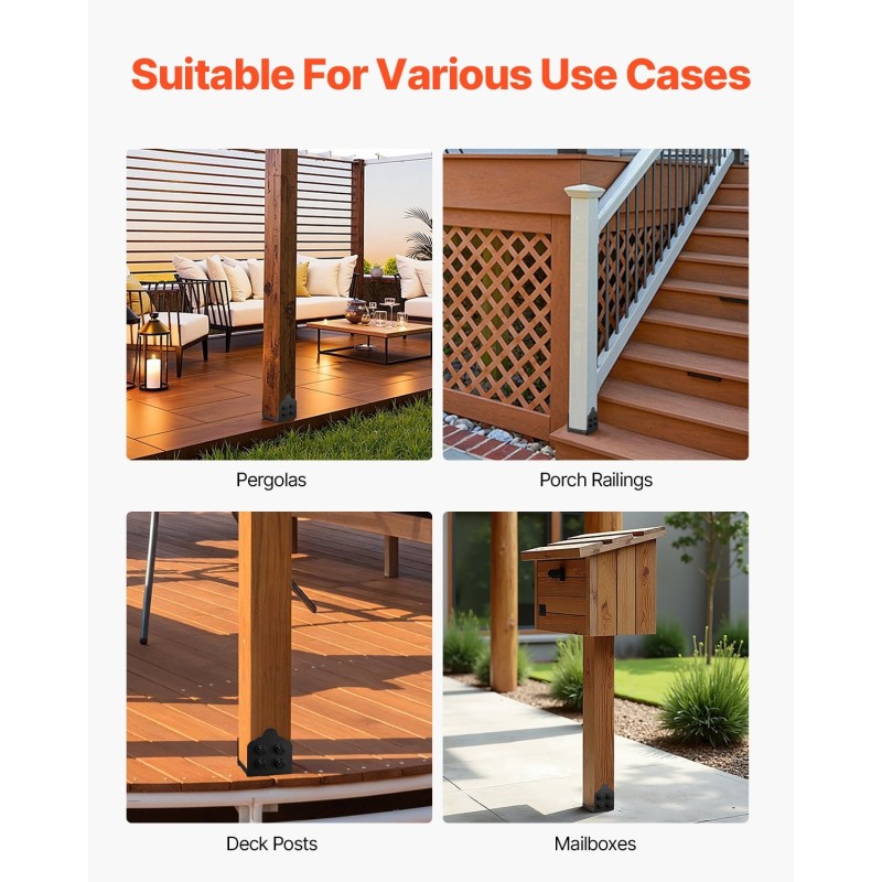 Pylväskannake puupylväille hiiliterästä pulverimaalattu sisämitta 200x190 mm 2 kpl