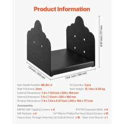 Pylväskannake puupylväille hiiliterästä pulverimaalattu sisämitta 200x190 mm 2 kpl