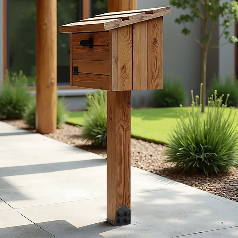 Pylväskannake puupylväille hiiliterästä pulverimaalattu sisämitta 200x190 mm 2 kpl