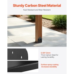 Pilarijalusta 6x6 hiiliteräksinen 2 kpl sisämitat 150 x 141 mm musta