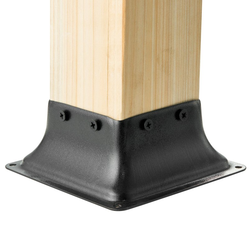 Pilarijalusta pulverimaalattu hiiliteräs sisämitta 91x91 mm 20 kpl terasseille