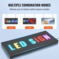LED-mainoskyltti ohjelmoitava täysvärinen P6 99x41 cm langaton USB-ohjaus