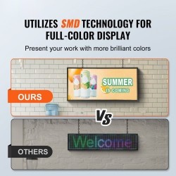 Ohjelmoitava täysvärinen P5 vierivä LED-kyltti 67x35 cm alumiini ABS WiFi USB